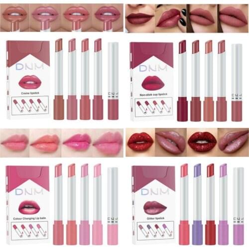 4Pcs/Set Cigarette Lipstick Sexy Vampire Lip Stick Matte Velvet Lipsticks Lips Makeup Cosmetics Waterproof Labiales Lip Gloss