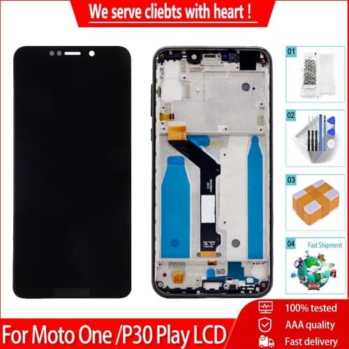 5.9'' For Motorola Moto One XT1941 LCD Touch Screen Digitizer For Moto P30 Play LCD With Frame Assembly Replacement Parts