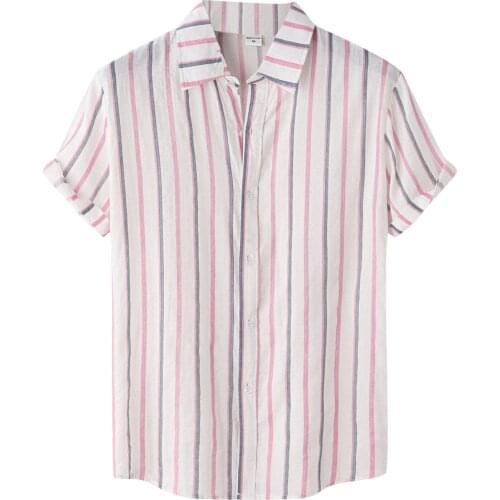 58# Men Hawaiian Short Sleeve Round Hem Loose Shirt Print Blouse Plus Size 2021 Camisa Social Masculina Shirts Chemise Homme