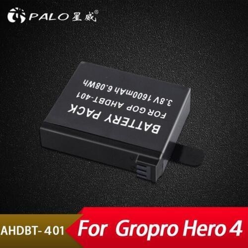 Palo Go Pro4 battery 3.8V GoPro Hero 4 Batteries AHDBT-401 Go Pro Hero4 AHDBT401 For GoPro Hero 4 action Camera battery