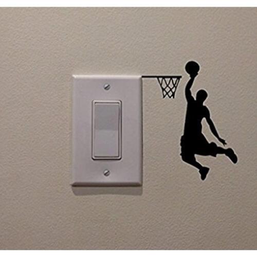 Basketball Player Cartoon Vinyl Switch Sticker Decor Lightswitch Decor Wall Decals 5WS0073