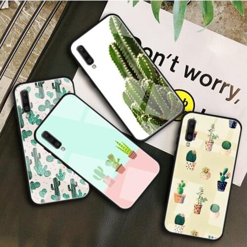 Cute Plant Cactus Tempered Glass Case For Samsung Galaxy A 10S 10E 20S 20E 30S 40 50S 60 70 80 90 6 7 8 Shell