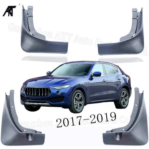 Black Front &Rear Mud Fender Flaps Splash Guard Mudflaps Mudguard Cover Trim For 2017-2019 Maserati Levante SUV Mud Flap
