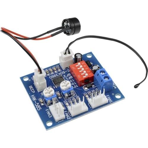Computer Cooling Four-Wire Pwm Fan Automatic Temperature Control Governor Manual Stop Alarm Upgrade V2 Version