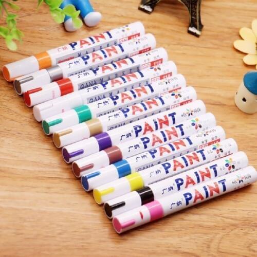 Colorful Round Toe Oil Waterproof Whiteboard Pen Permanent Markers Fineliner Marker Pen School Stationary Art Supplies 04316