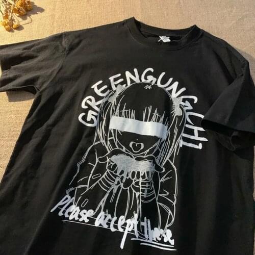 Streetwear Printing Ulzzang Aesthetic T-shirt Women Tshirt Japan Anime Harajuku Summer Short Sleeve Top vintage punk album diary