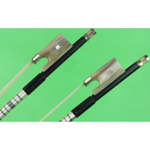 Hot sale new black grillwork Carbon fiber violin bow 4/4 full size Ox horn frog Free Shipping