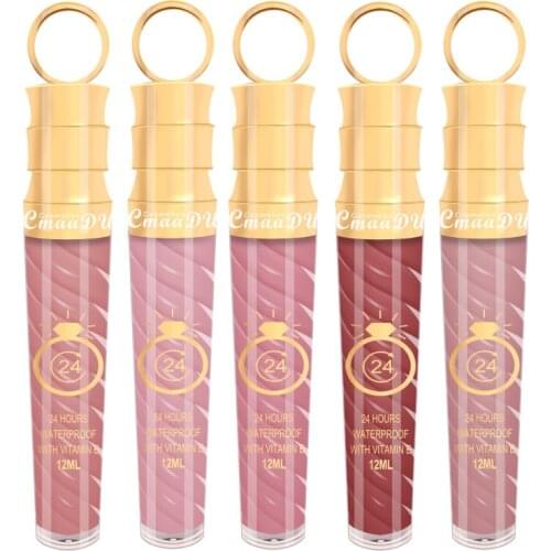 5 Colors Lipstick Waterproof Long Lasting Matte Shimmer Mental Beauty Lip Gloss Nude Glitter Lip Gloss Beauty Red Lip Tint New