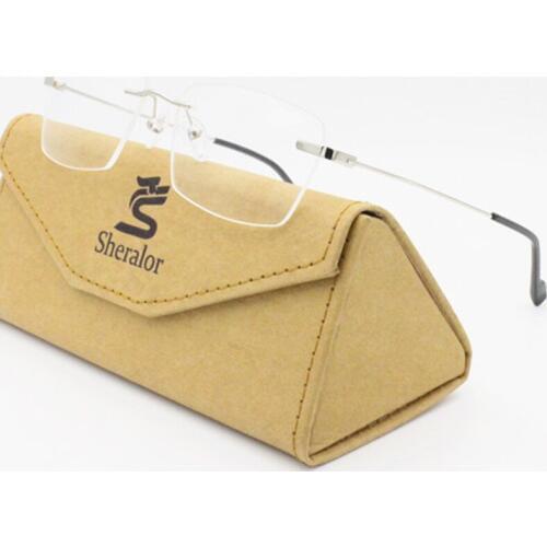 Classic square rimless optical frame nickel copper temple simple svens prescription glasses lens frame eyeglasses for men 8796