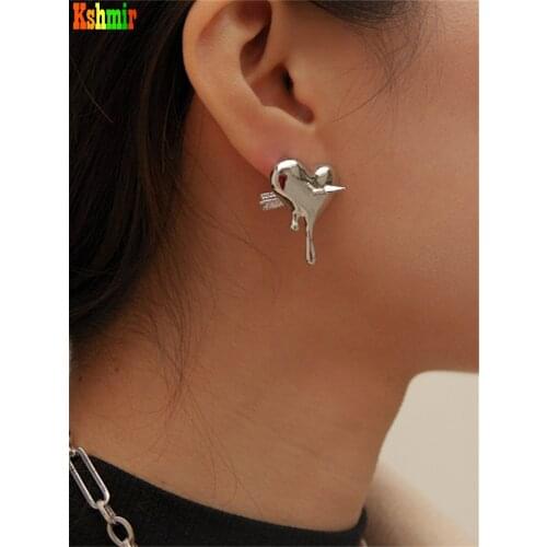 Kshmir European and American fashion heart shaped earrings women style retro metal earrings 2021 new jewelry gift earrings