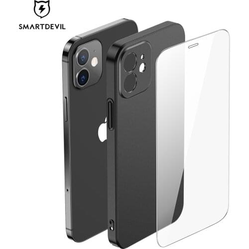 SmartDevil Electroplating Matte Phone case For iPhone 12 11 Pro MaxTransparent Protective Cover Pro Lens Full Package