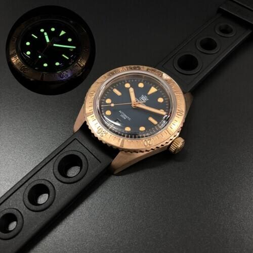 STEELDIVE mens automatic mechanical watches men diver watch bronze mens sport wristwatch 200m waterproof super luminous clock