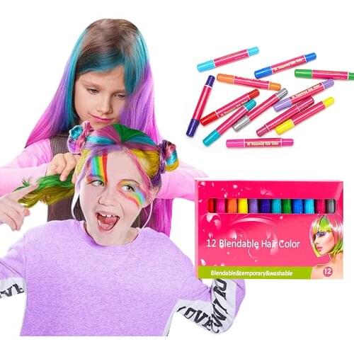 Girls hair chalk set, hair stick 12 years old great toy gift, suitable for birthday party cosplay Halloween Christmas