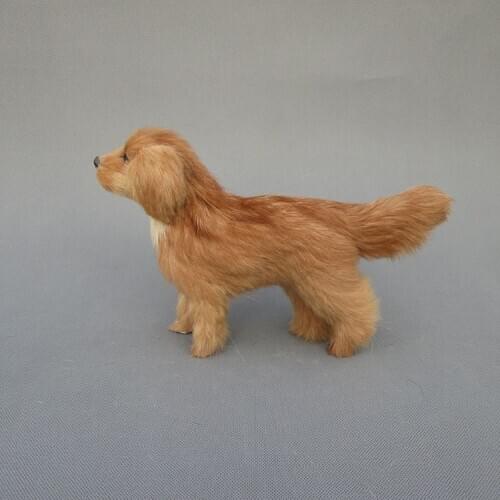 New simulation yellow dog polyethylene & furs standing model doll gift about 26x7x17cm 302