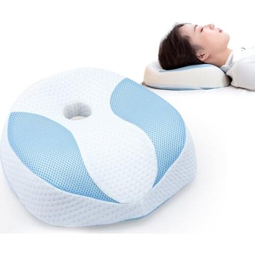 Memory Foam Orthopedic Bedding Pillow Neck Protection Slow Rebound Hollow Out Shaped Sleeping Supine Pillow 30*30*10Cm
