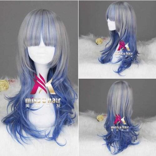 New Long Mixed Curly Anime Lolita Party Cosplay Full Wig With Bang Heat Resistant party halloween for girl adult women+wig cap