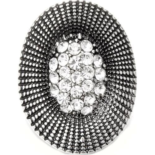 New Snap Jewelry Vintage Beaded Crystal Flower 18mm Metal Snap Buttons Fit DIY Snap Button Bracelet Bangle Buttons Jewelry