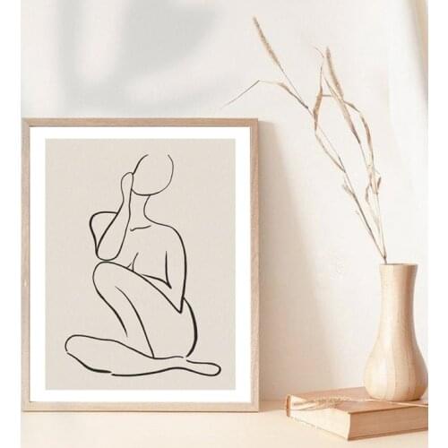 Nude Female Abstract Painting by Henri Matisse Neutral Tone Color Picture Woman Figure Minimalist Poster Canvas Print Wall Decor