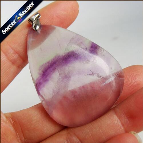 Wholesale Genuine Natural Rainbow Fluorite Crystal Stones Reiki Healing Women Necklaces Pendant Beads Jewelry Craft Making QS531