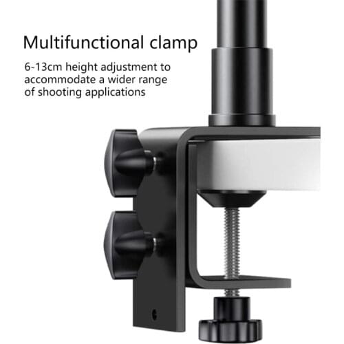 Photography Phone Stand Live Flash Ring Light Multi-function Lamp Holder 1/4 Screw Mount Telescopic Bracket with C-shaped Clamp