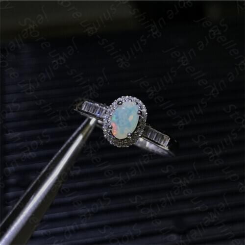 Luxury atmosphere hot sale style natural opal ring 925 silver womens ring noble and elegant