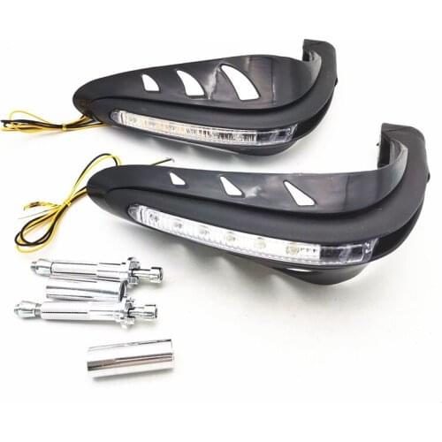 Handlebar Hand Protector Yellow LED Light Black Motorcycle Hand Guards LED Hand Guard New Bike For ATV MX