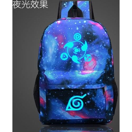 Anime Akatsuki Itachi Sharingan Backpack For Teenage Girls Boys Galaxy Daily Backpack Travel Shoulder Bags Luminous School Bags