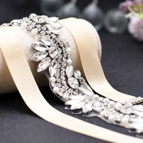 Wedding Sash Rhinestone belt Hand Wedding Belts Crystal Pearl Bridal belt For Formal Evening Dress Wedding Sash