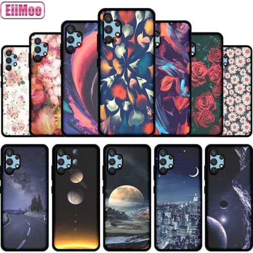 EiiMoo Silicone Phone Case For Samsung Galaxy A32 4G Fashion 3D Cute Cartoon Pattern For Samsung Galaxy A32 5G Thin Black Cover