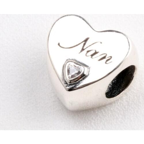 Valentines Day S925 Sterling Silver Sublime Heart-shaped zircon beads Fit Original Bracelets Women Jewelry Gifts