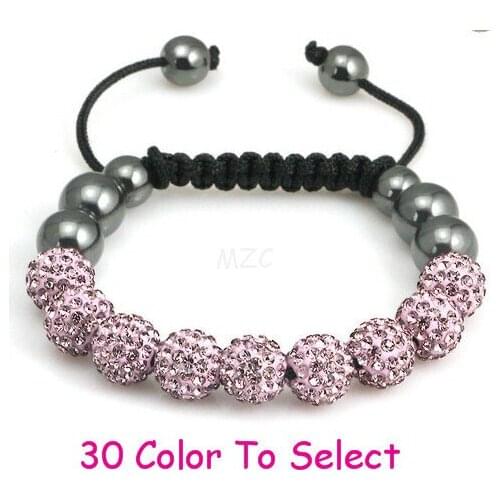 Women handmade+Fyy3 10mm Purple Disco Ball Beads Bracelet Fasion Jewelry For Men crystal