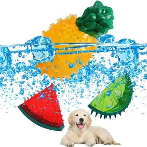 Pet Chew Cooling Dog Toys Safe Resistant Bite Watermelon Lemon and Pineapple Frozen fruit Dog Toys