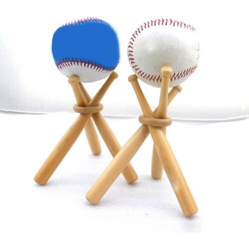 1Set Display Stand Smooth Edge Storage Rubberwood Baseball Bats Display Stand Holder Set for Baseball Players Fans