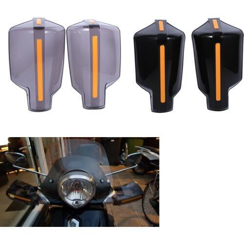 1 Pair Universal Motorcycle Handguards Protectors Pattern Hand Guards Smoke Transparent /Black Color