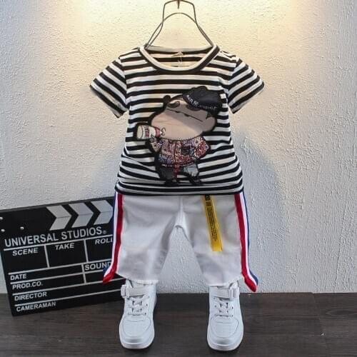 Toddler Boy Clothes 2pcs Kids Baby Boys Summer Tops T-shirt shorts Pants Outfits Clothes Baby Clothing Set for 2-7 years
