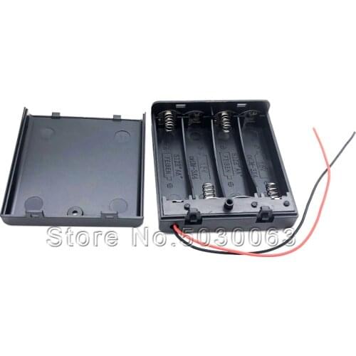2pcs/lot Battery holder With switch and cover 4 sections 5 Number with wire battery box
