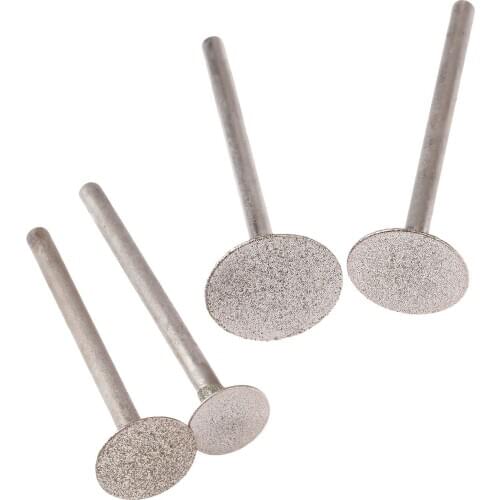 4Pcs Diamond Mounted Point Grinding Head Stone Jade Carving Polishing Engraving Tools 10/12/14/16mm T Head Grinding Bit