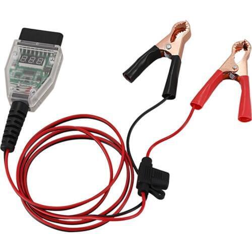 5A Car Computer Memory Saver OBD2 Battery Replacement Tool Expansion Cable Clamp Digital Display Replacement Battery Leakage Det