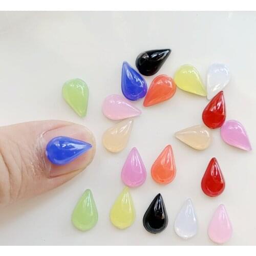8*12mm 100pcs Jelly Color water Drop Acrylic Rhinestones Flatback For Clothes Dress DIY Crafts Decorations -R12