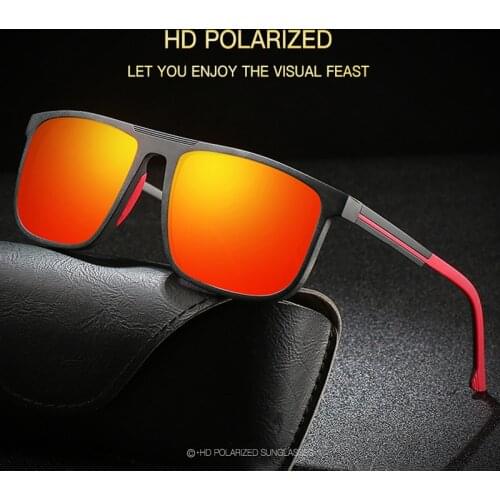 AOZE 2021 Rectangular Retro Polarized TR90 Sunglasses Men Outdoor Driving Sun Glasses Man High Quality Oculos de sol UV400