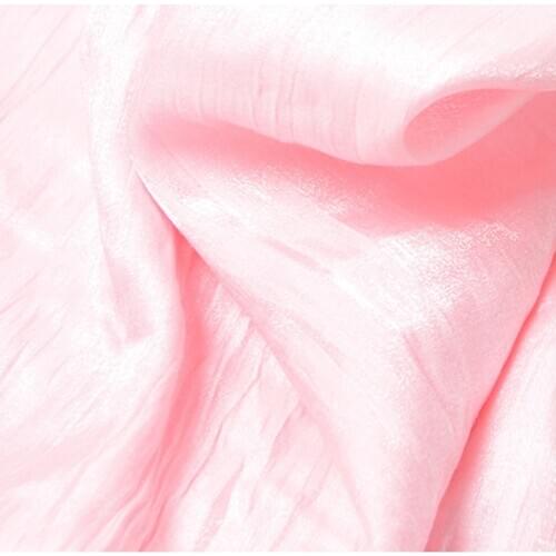 CF488 1m The New Solid Shining Pink Tencel Linen Rayon Silk Satin Fabric Womens Fashion Clothing Fabric For DIY Material