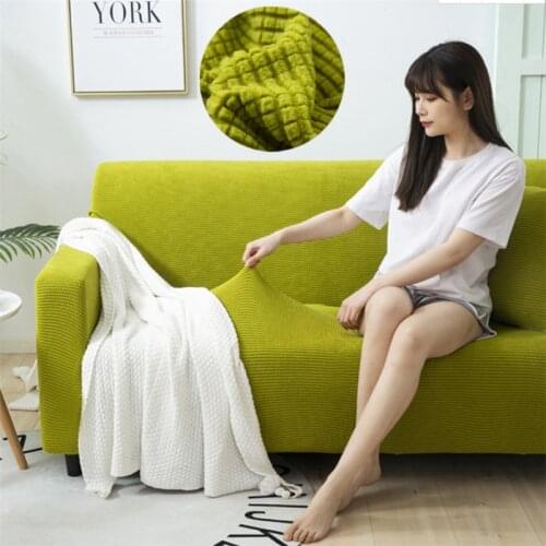 Plush fabric stretch sofa cover, solid velvet sofa cover, stretch sofa cover for living room sofa cover