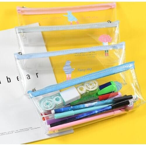 1037Big Pencil Case Hot sale Transparent For Boys Girls School Canvas Pencil Bag Stationery School Supplies Pencil Bag