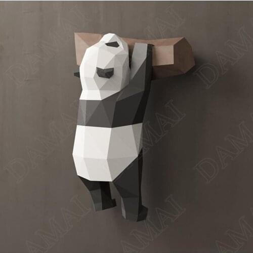 Geometry Paper Model Wall Decoration Living Room Lovely 3D Panda Wall Hanging Creativity DIY Cartoons Home Decoration Modern
