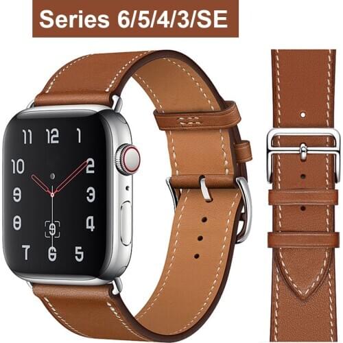 Leather strap for Apple watch band 44mm 40mm iWatch 38mm 42mm Single tour watchband bracelet for apple watch SE series 6 5 4 3 2