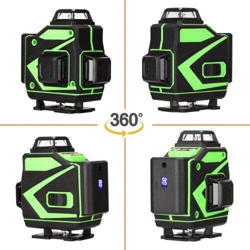 4D 16 Lines Laser Level 360 Self-leveling Horizontal Vertical Super Powerful Laser level green Beam Laser level Machine