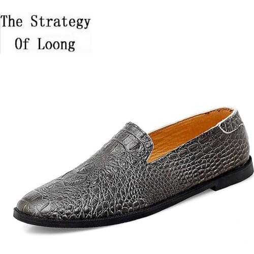 Spring Summer Autumn Men Genuine Leather Pointed Toe Brogue Business Shoes Winter Male Plush Driving Slip-On Shoes 200405