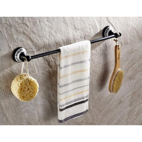Wall Mounted Black Oil Rubbed Brass Bathroom Single Towel Bar Towel Rail Holder Bathroom Accessory mba057
