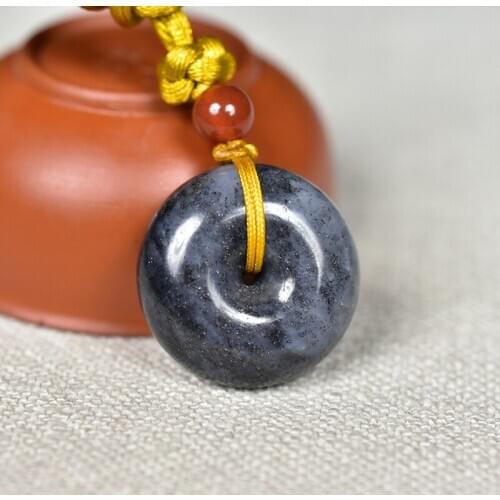 Natural white jade pendant Hand carved jade Peace buckle pendants necklace Attached lanyard Included Fine jewelry