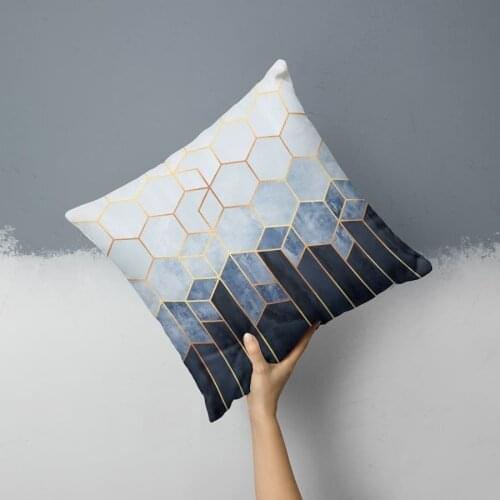Colorful Geometry Cushion Cover Line Chevron Pillow Cover Polyester Peachskin Pillow Case For Home Sofa Decoration